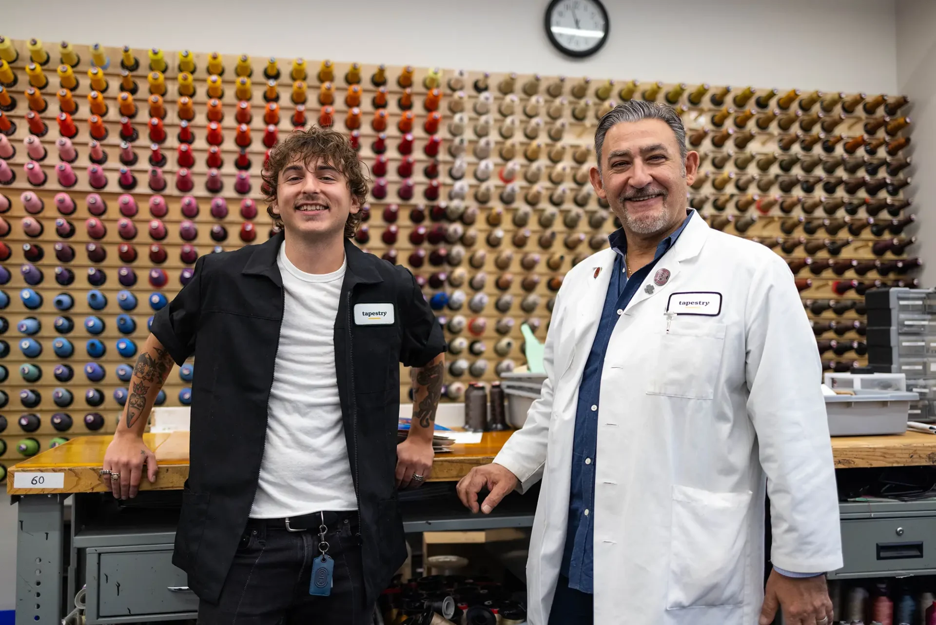 ����ר�� alum Jacob Emmett in Coach's workshop