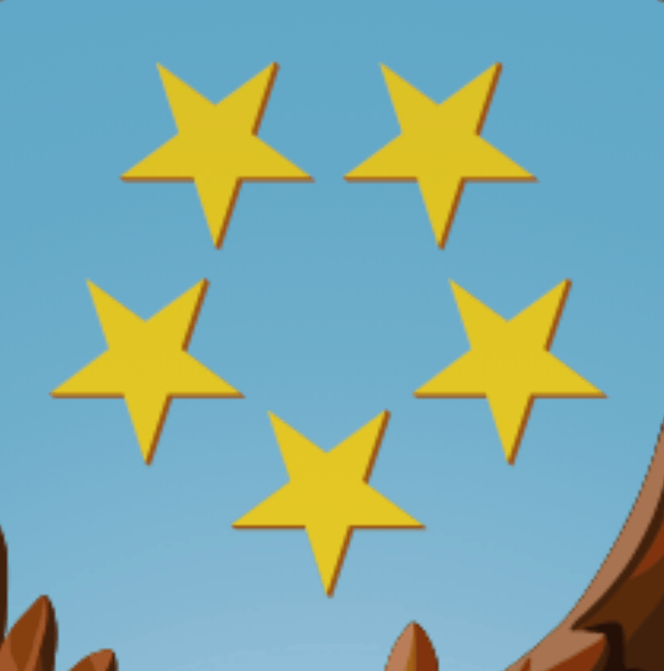 A closeup of a cluster of Stars in the current VA logo