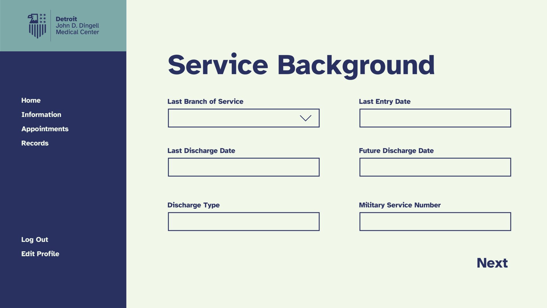 An example of a page in the new VA Patient Portal