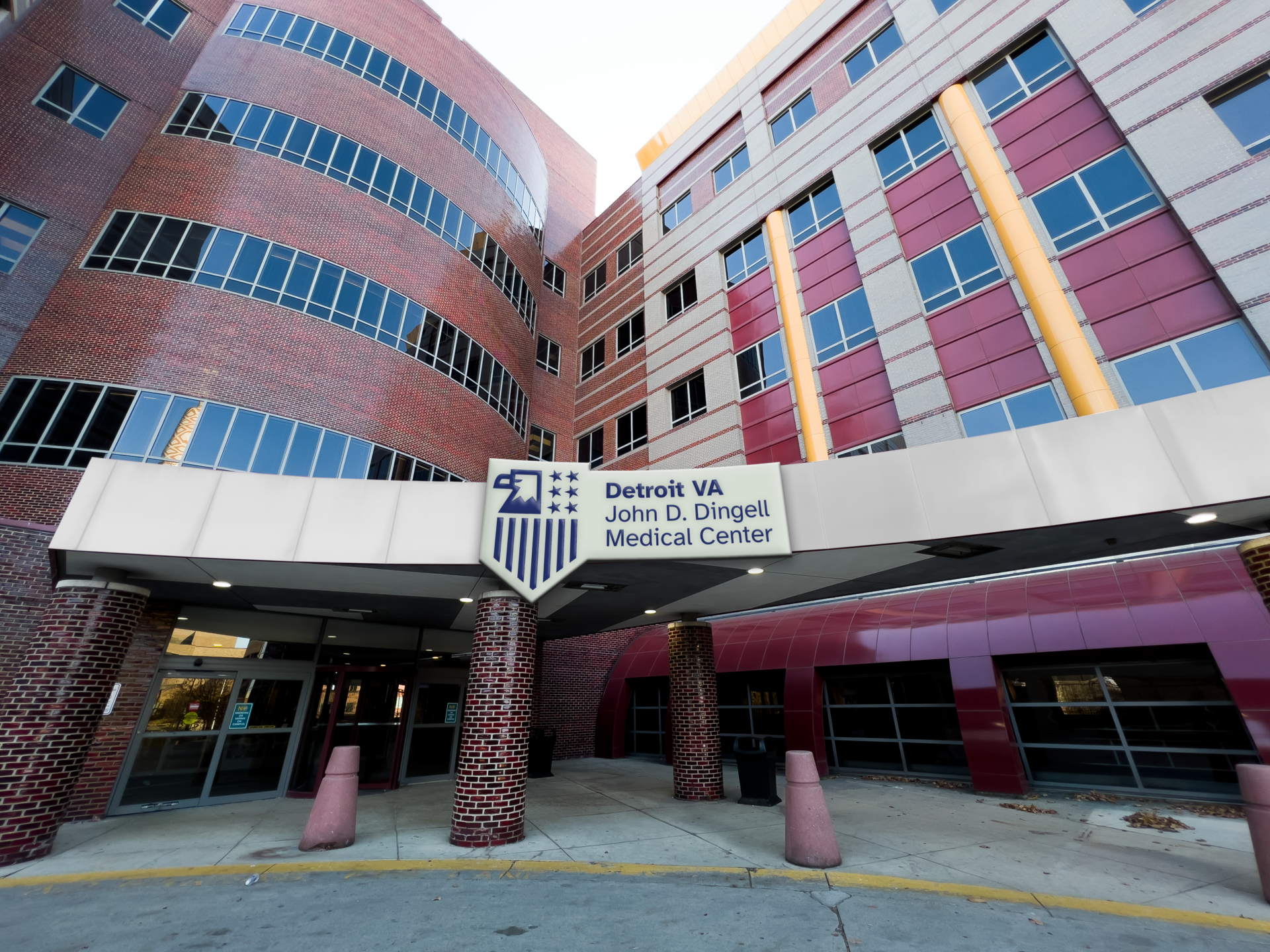 An image of a sign on the front of a building using the new VA branding