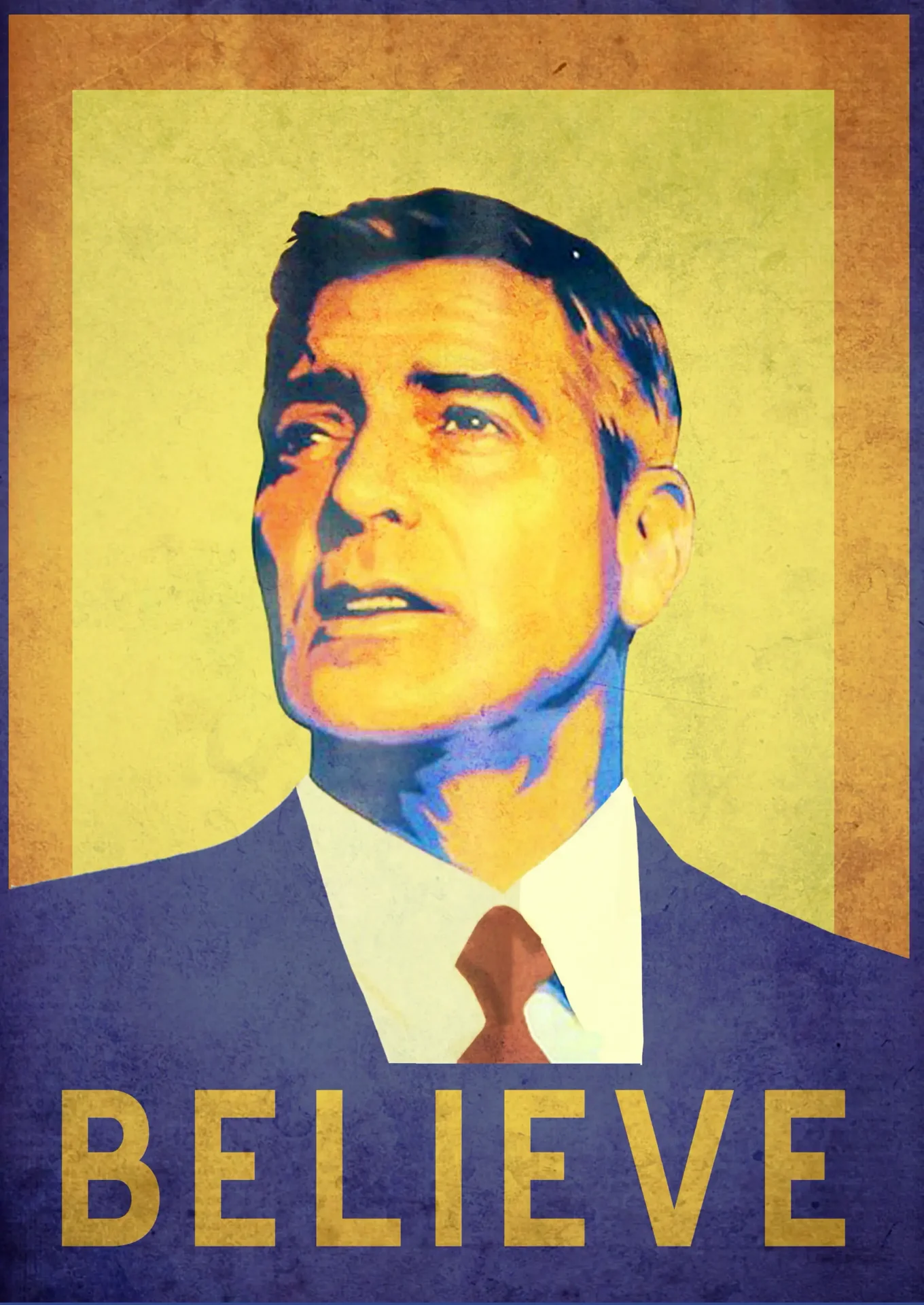 An illustrated prop poster of George Clooney in Ides of March by Michael Maher Jr.