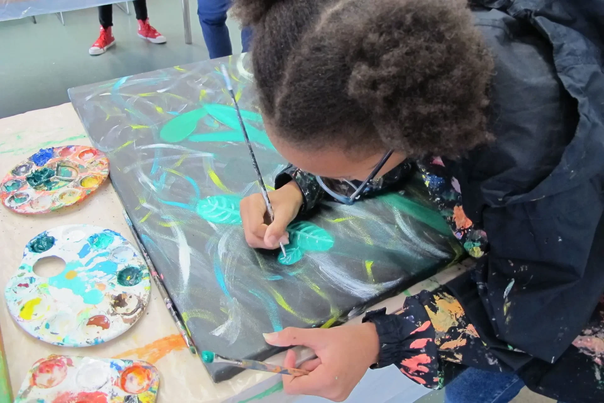 A girl painting