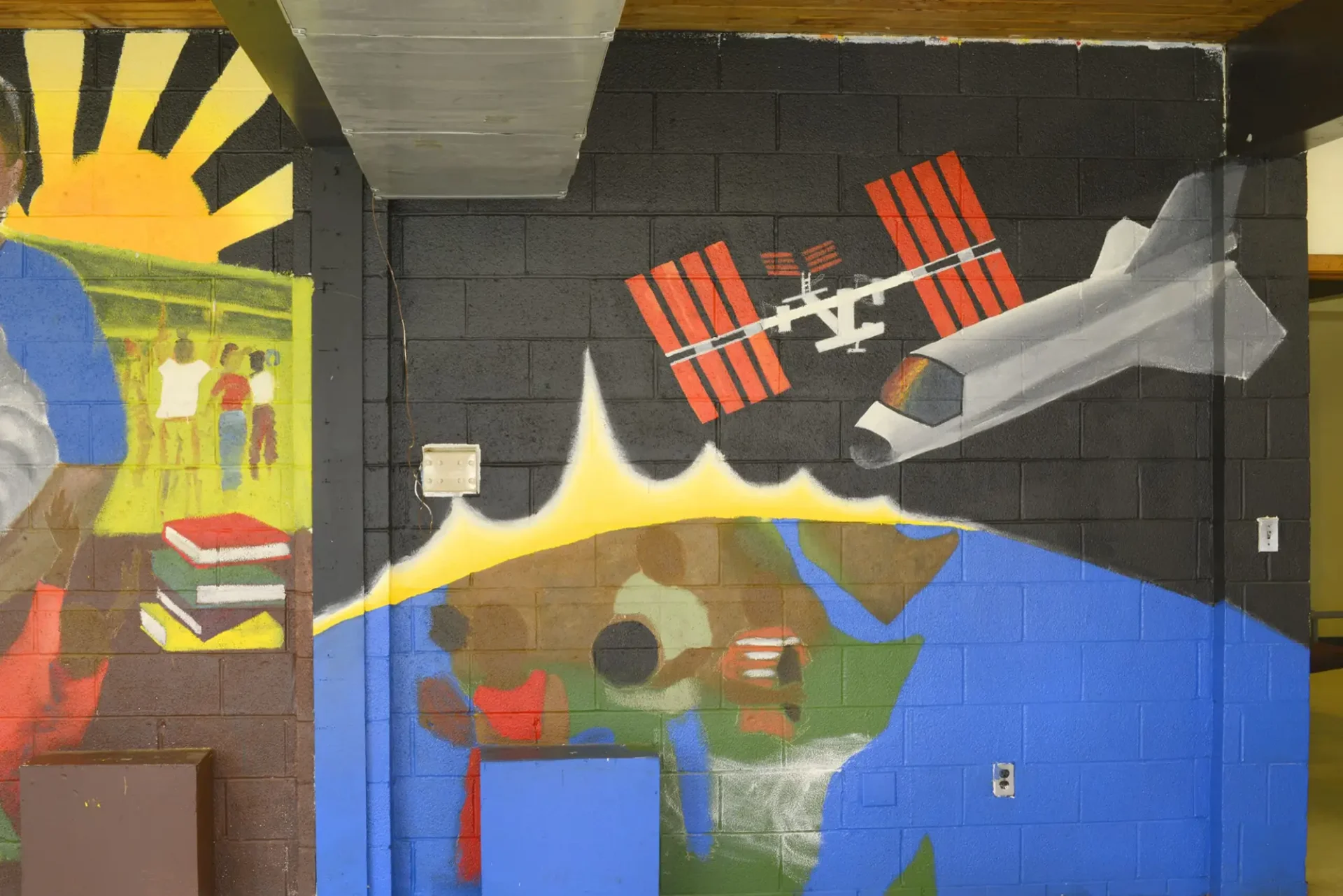 A picture of a space mural