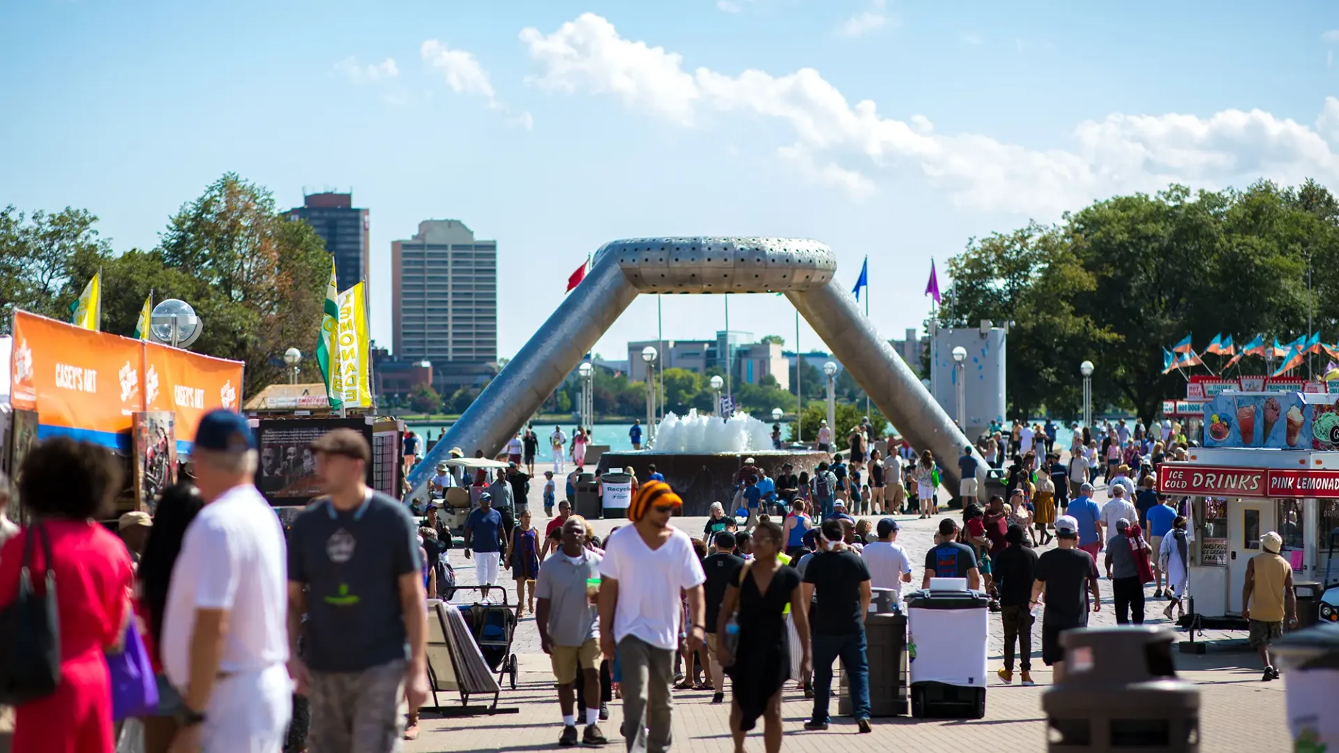 Crowds of people at Hart Plaza