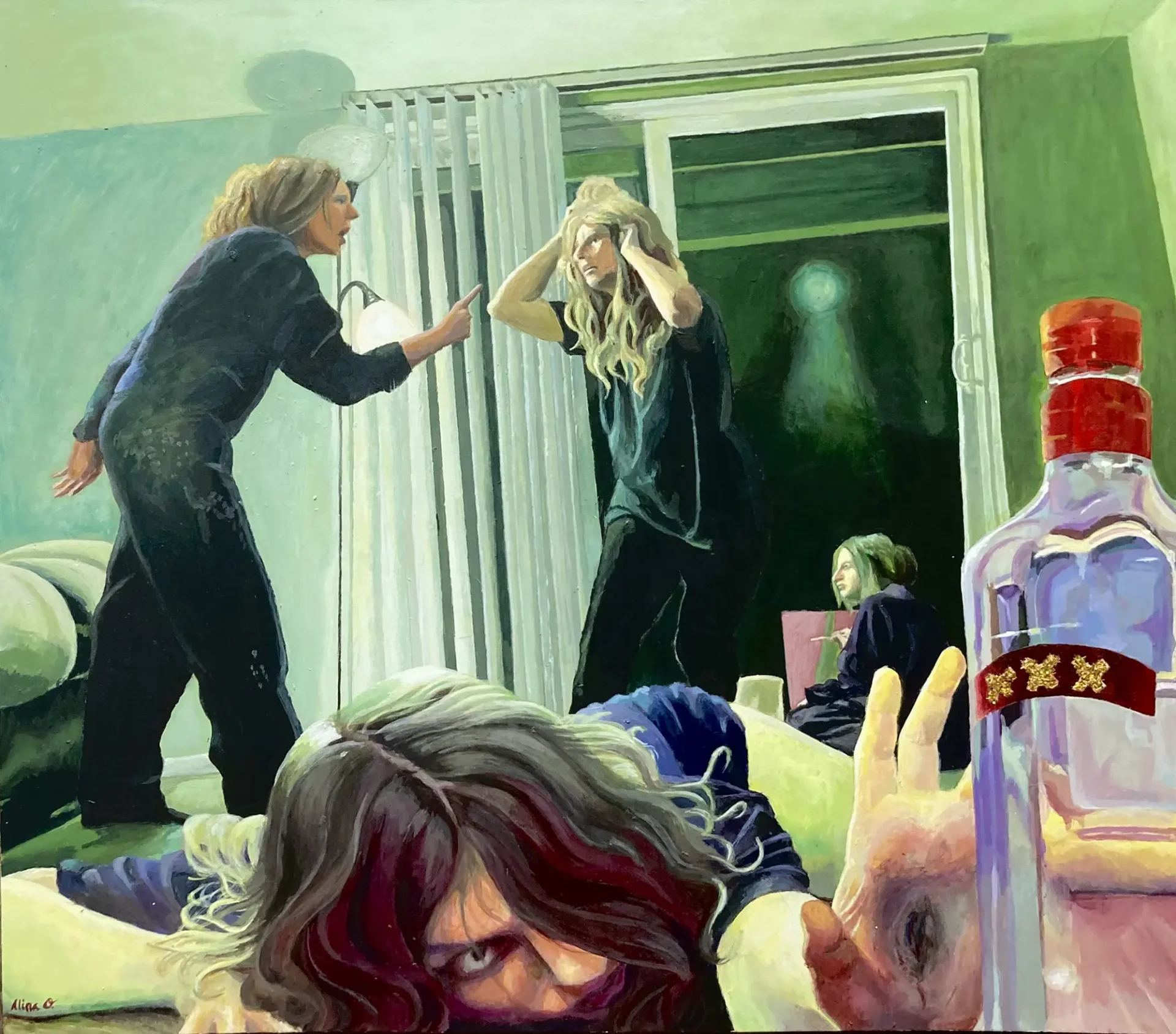 Intense triple self-portrait.
