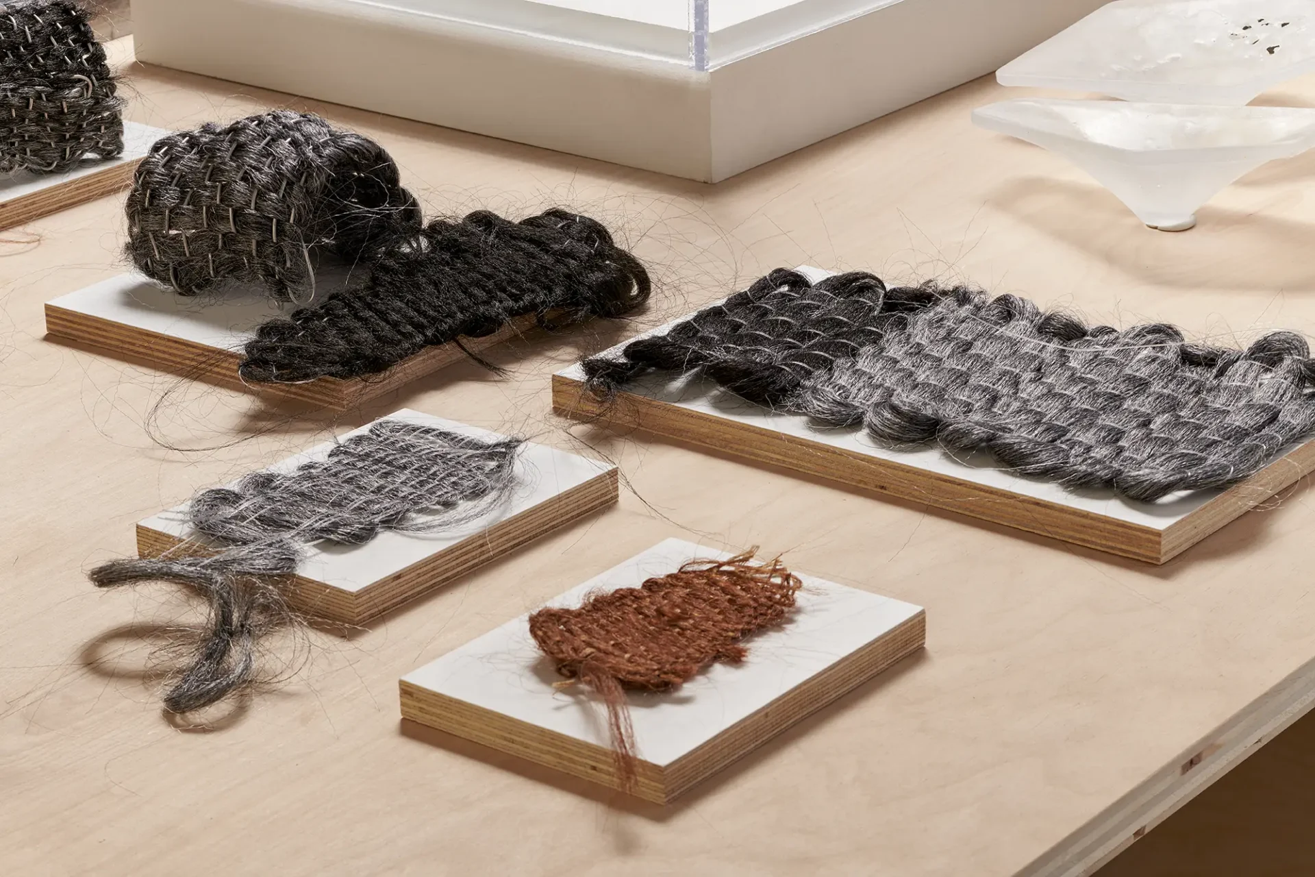 Weaving exploring with acrylic hair