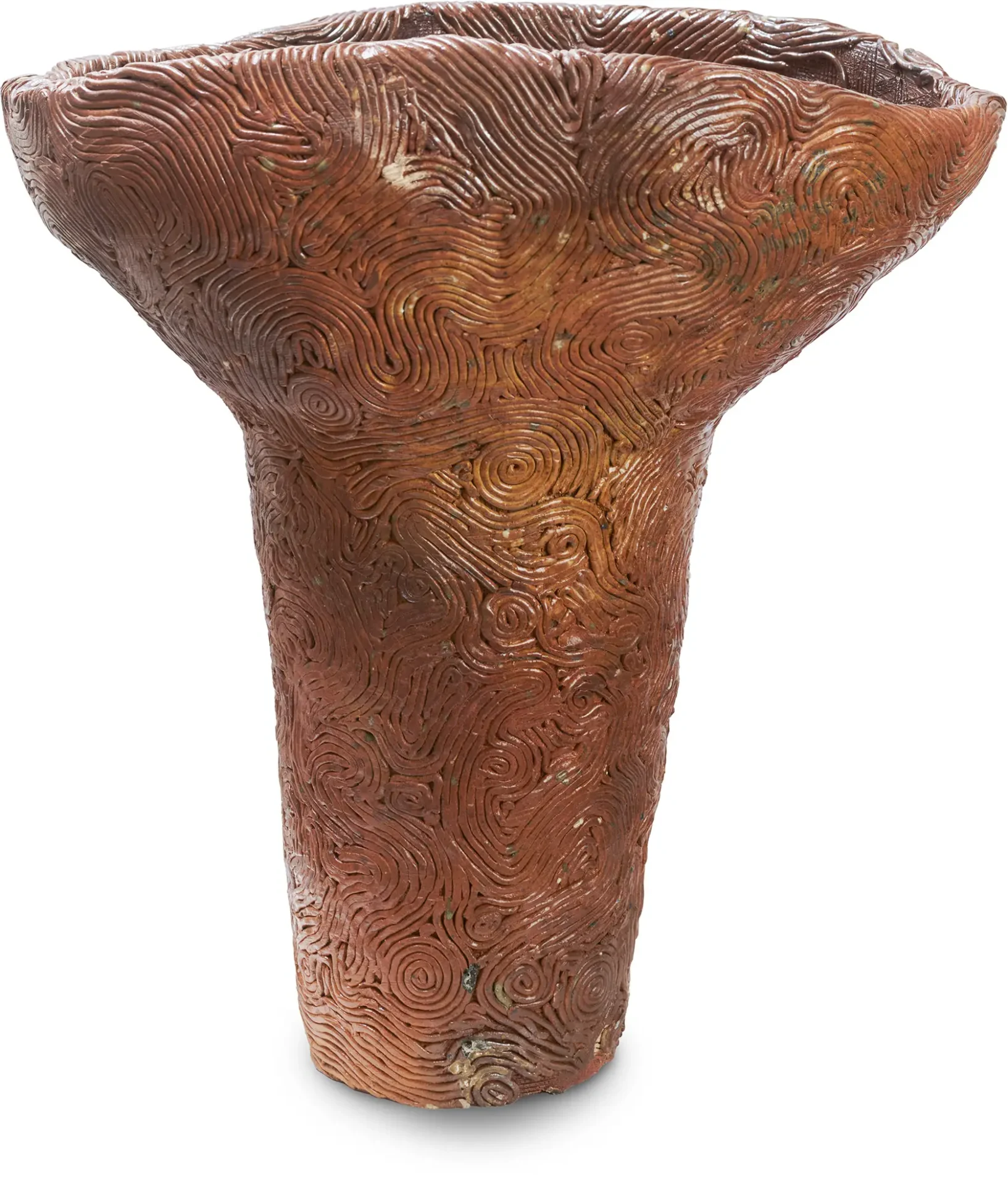 Large, wood-fired vessel inspired by Jomon period ceramics