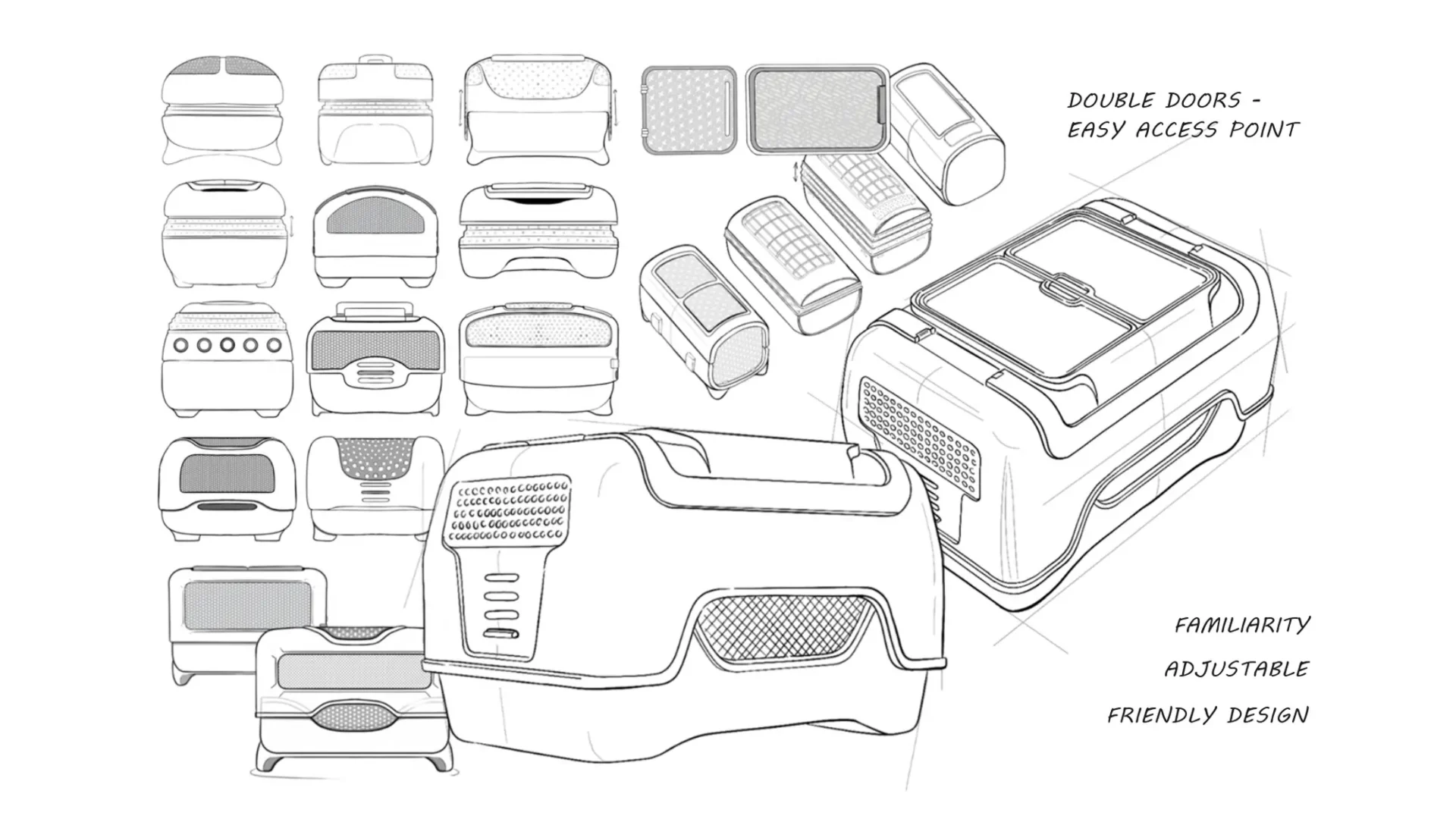 Digital Sketches of Pet Carrier
