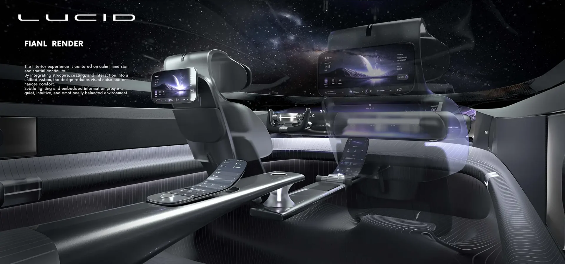 Another interior video of the interior of the Lucid Orbit