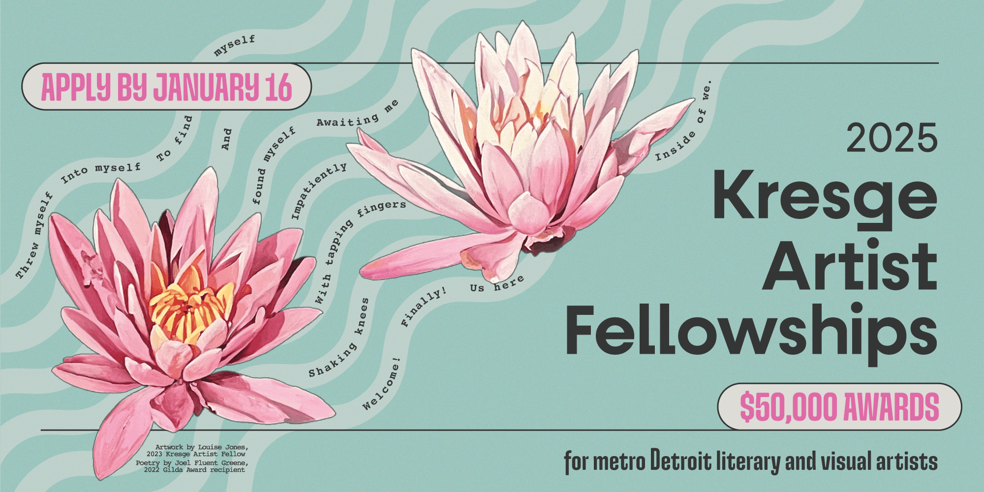 Application Now Open for $50,000 Kresge Artist Fellowships