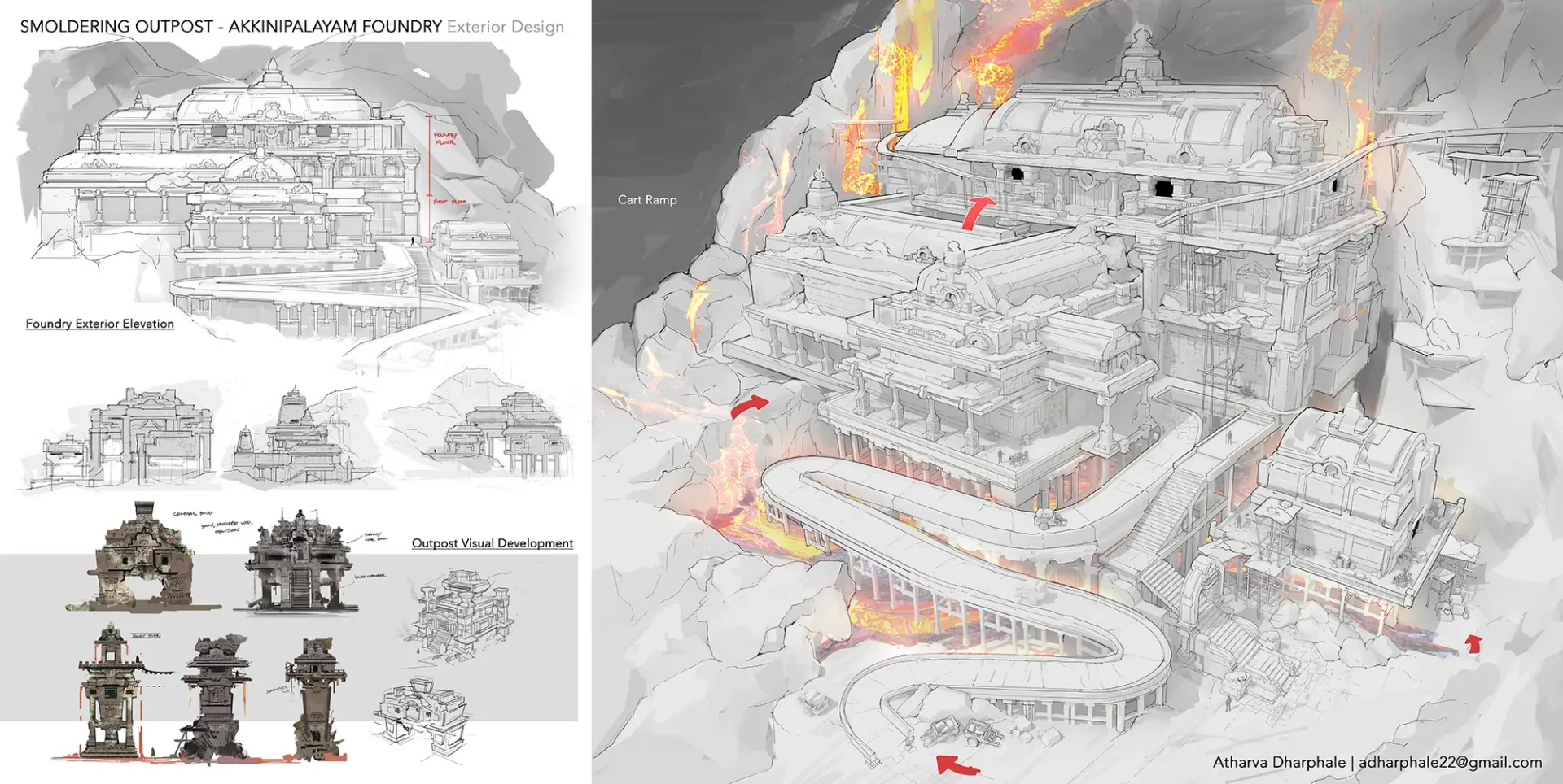 Sketch of Building with process images grey scale
