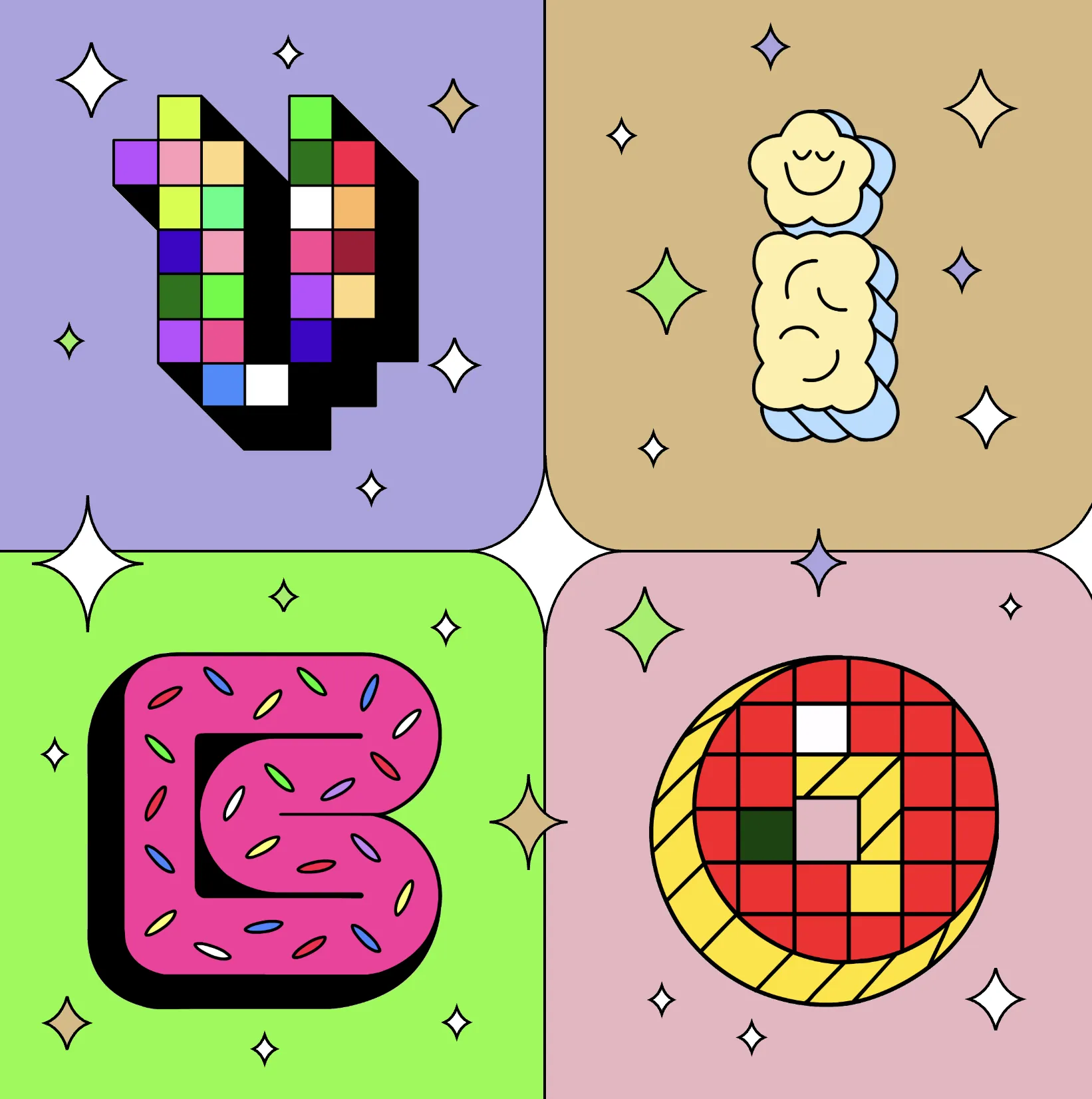 A shot of animated letters from the CCS Viewbook website