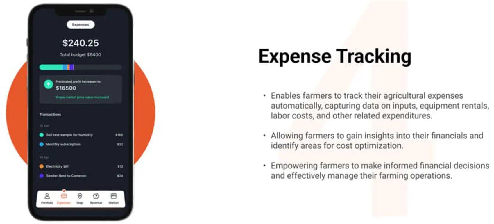 Expense tracking interface