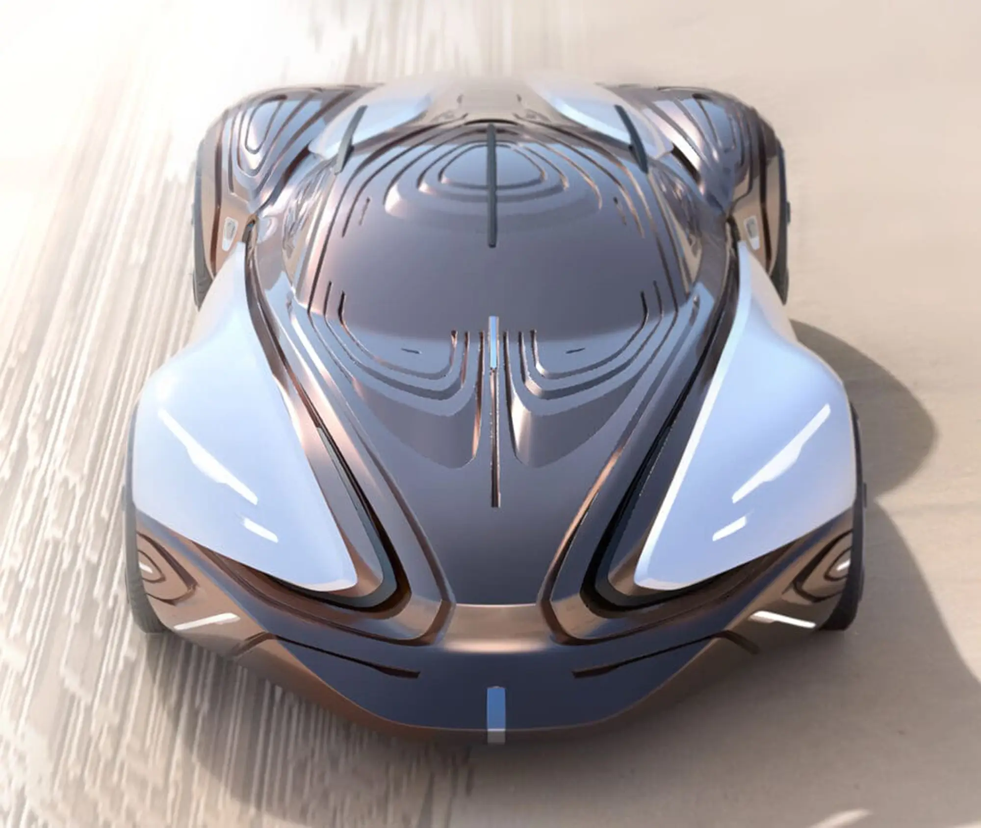 Final renderings. Automotive design sketches and interior 3D renderings where the synthesized "Nature +" materials are applied directly onto vehicular surfaces—such as the dashboard, side door panels, and center console—to demonstrate a cohesive premium vehicle interior.