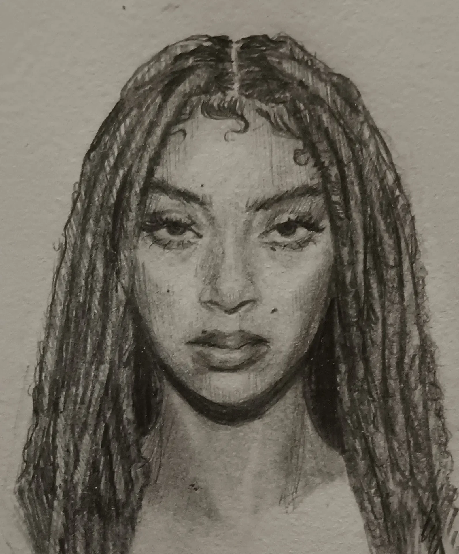 An illustrated portrait of a young girl