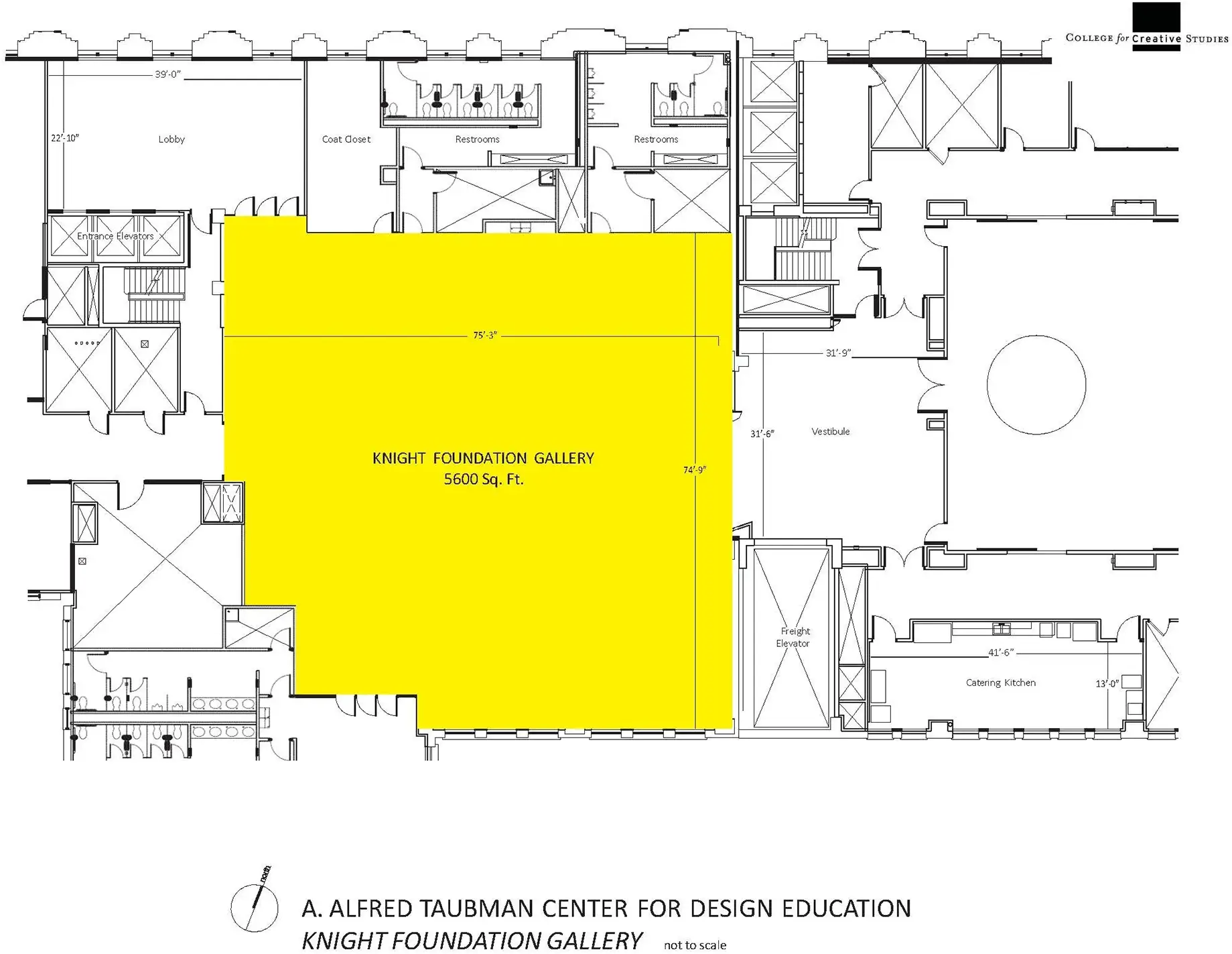A diagram of the Knight Foundation Gallery