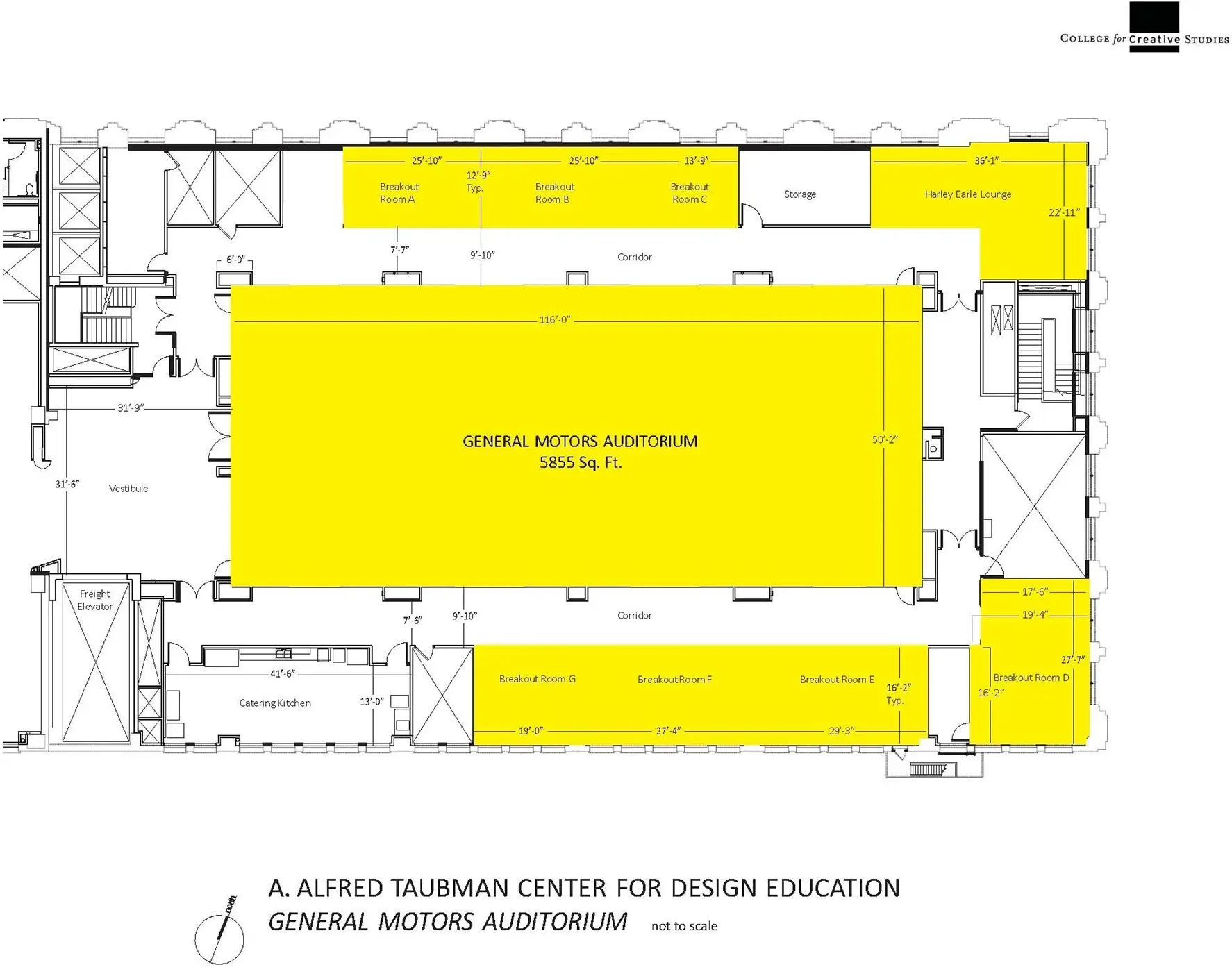 A diagram of General Motors Auditorium