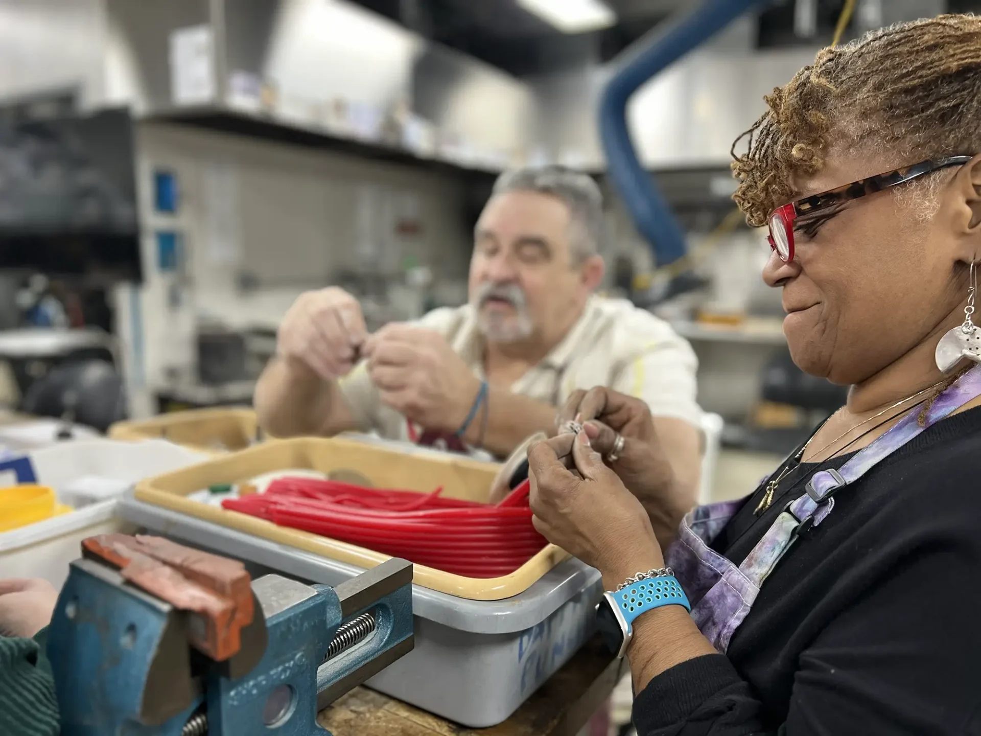Professional Development Precollege students working with Metalsmithing and Jewelry designs.