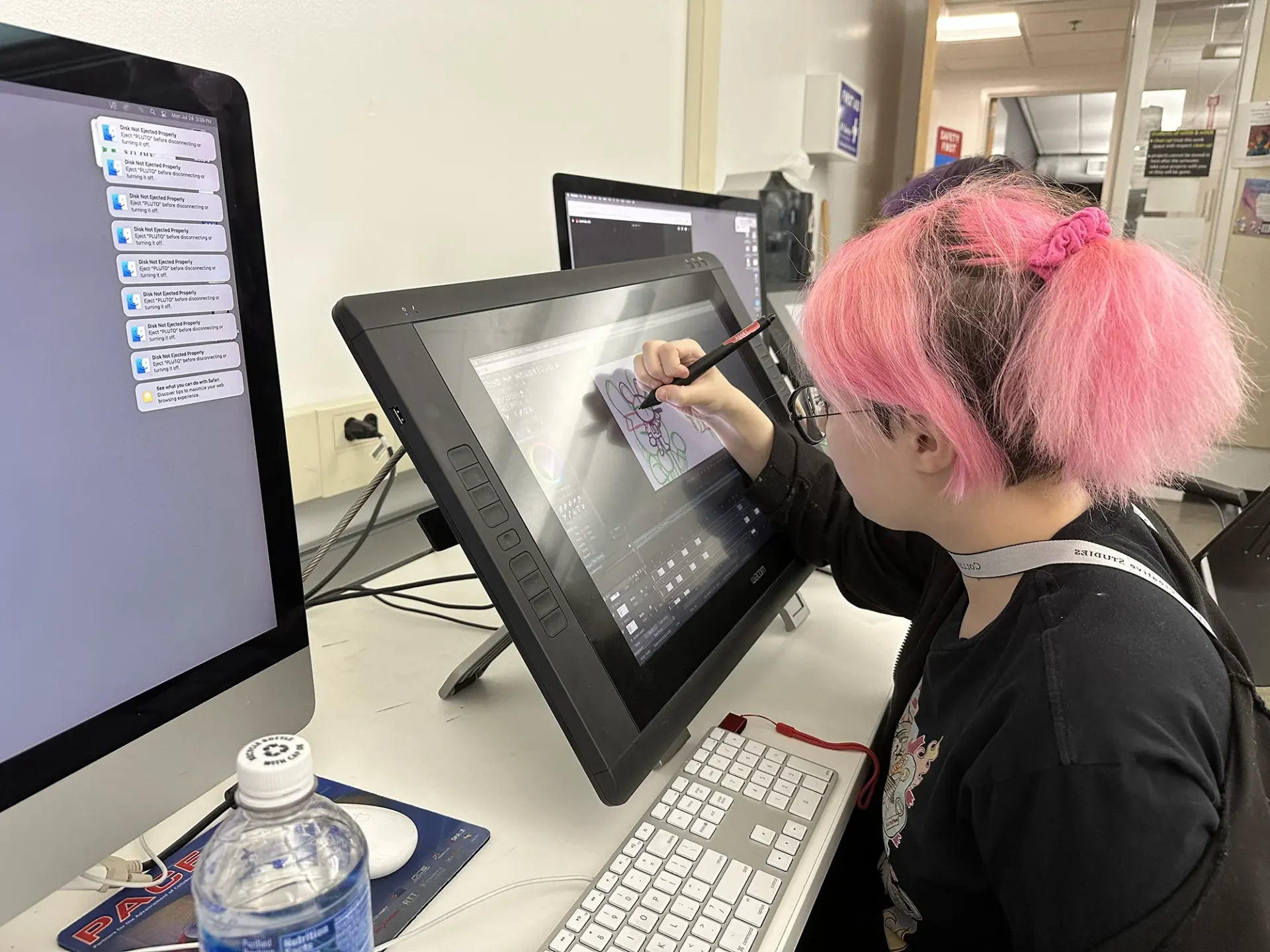 Dual Enrollment student working on a digital animation project.
