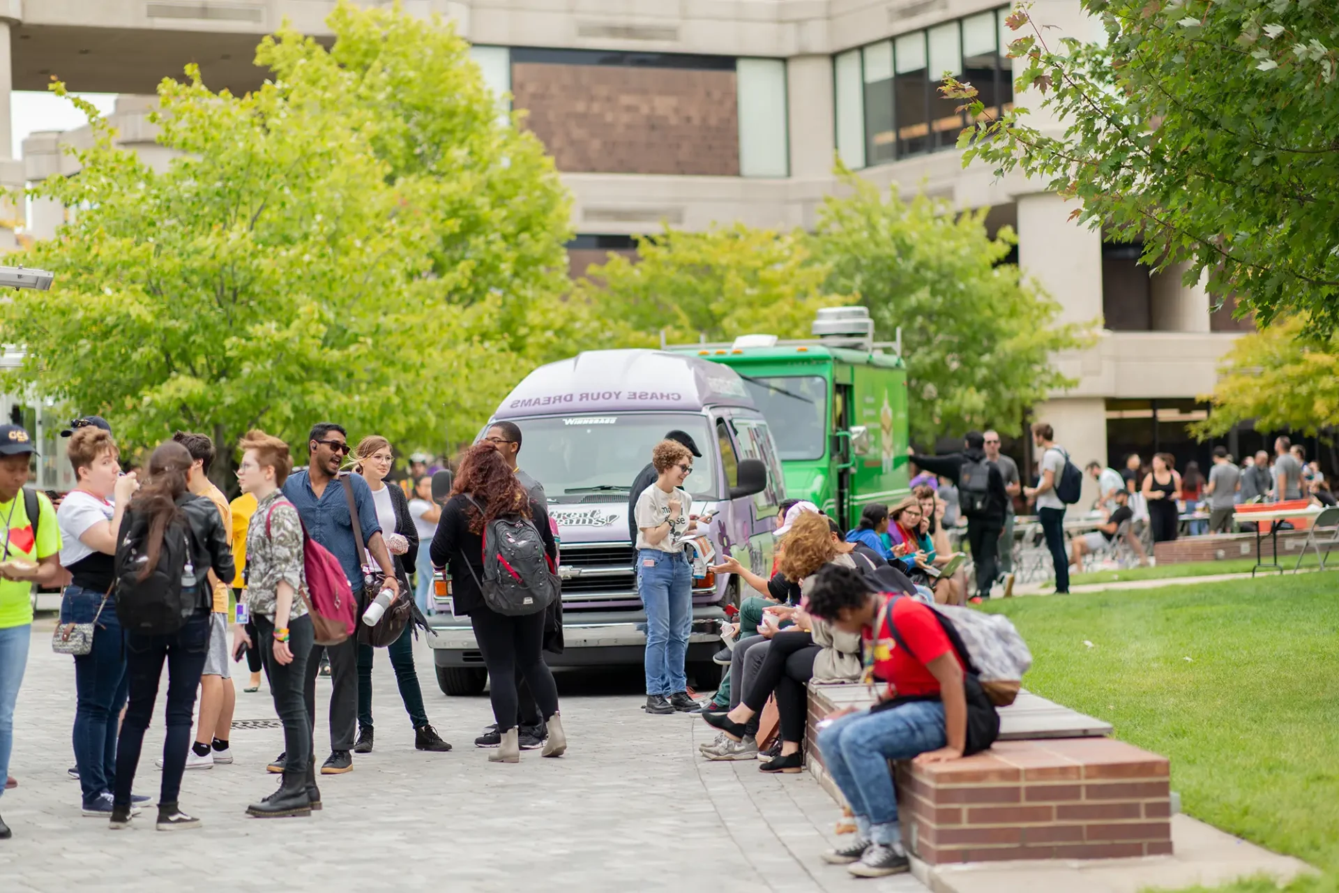 Students at a meet and greet orientation event on CCS's Ford campus.