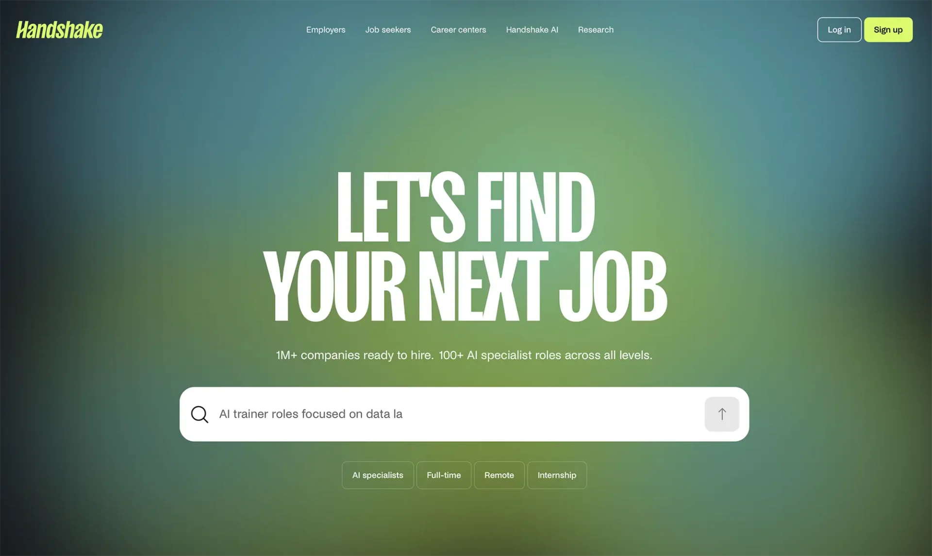 Handshake homepage.