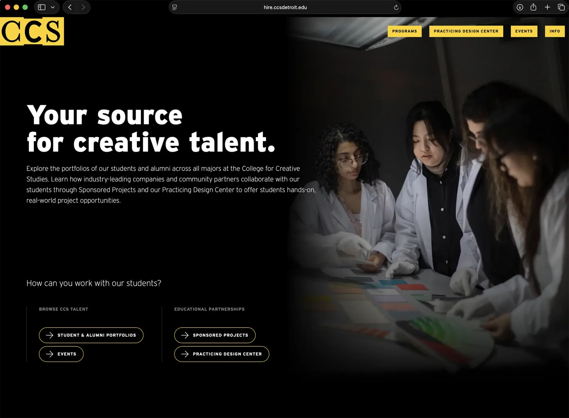 Hire.ccs.detroit.edu website image.