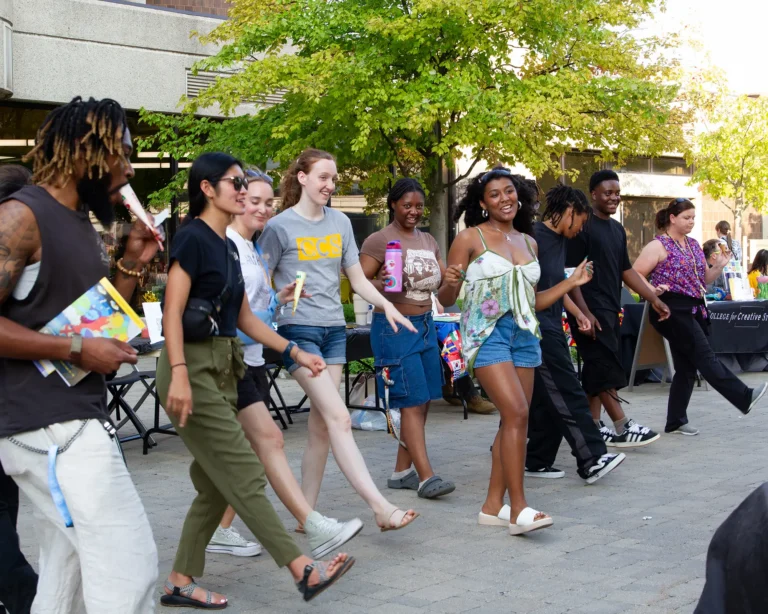 Students gathering to celebrate diversity on campus.